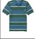 Online clothing exchange wholesale factory distributes Mens polo style shirt in blue and green stripes
